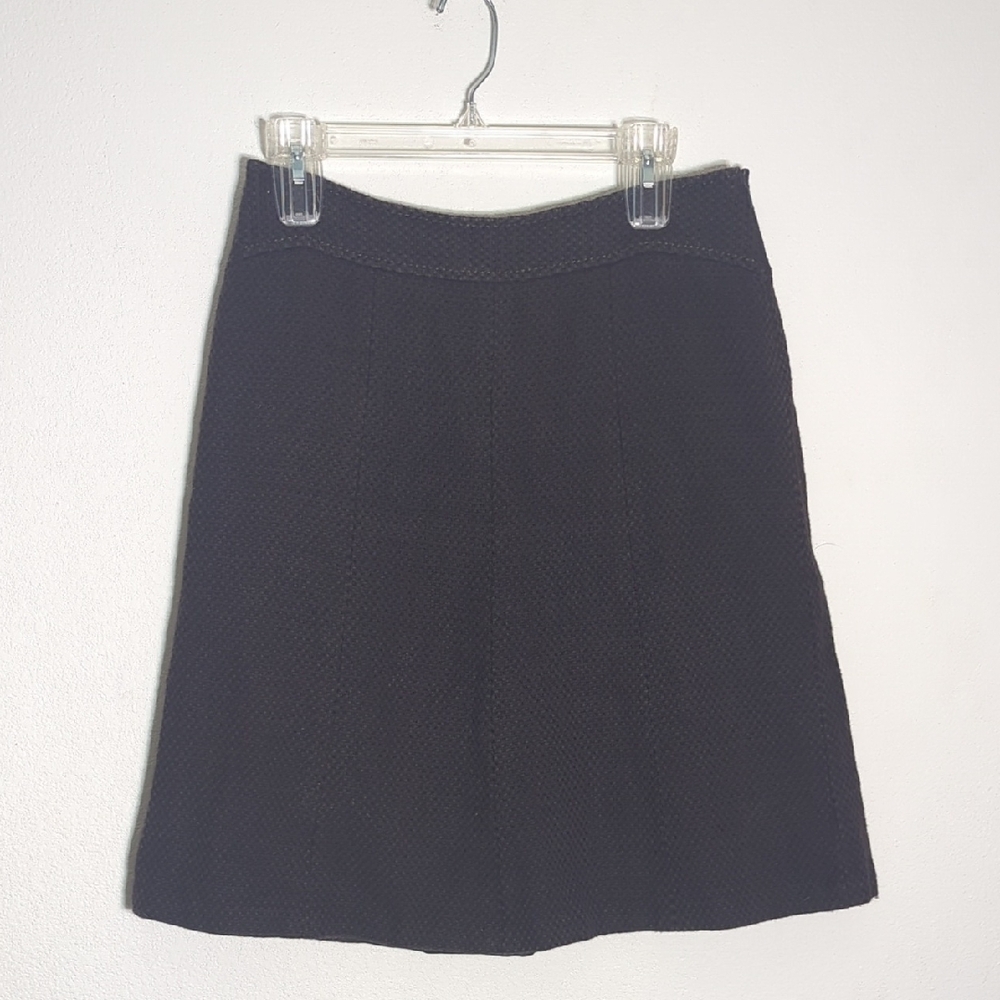 Ann Taylor Womens Skirt‎ Italian Virgin Wool Tweed A Line Dark Charcoal Size 8